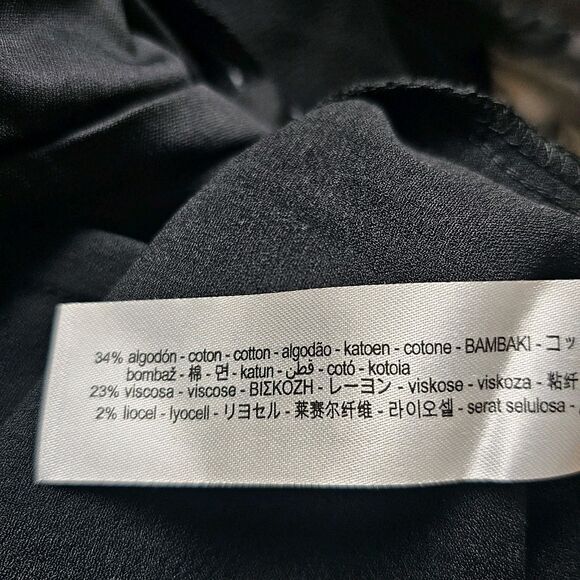 ZARA WOMAN BLACK COMBINATION LACE MIDI DRESS LONG SLEEVE SIZE S SEXY ROMANTIC - Picture 5 of 13